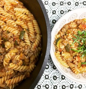 Eenpanspasta met gehakt
