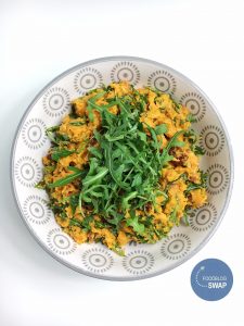 Stamppot van zoete aardappel met rucola en chorizo | Foodblogswap